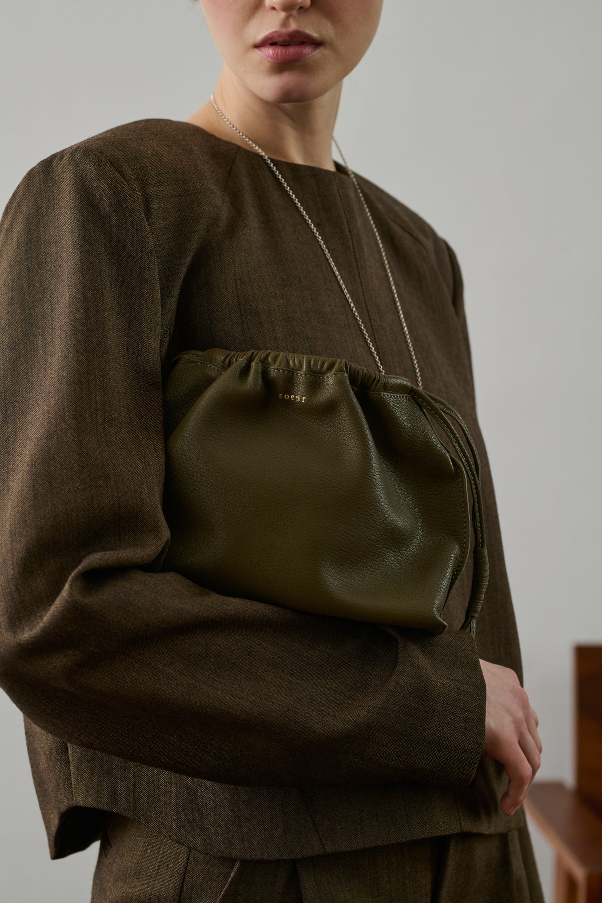 Sac Suzette - Vert Olive - Cuir - Femme vue 2
