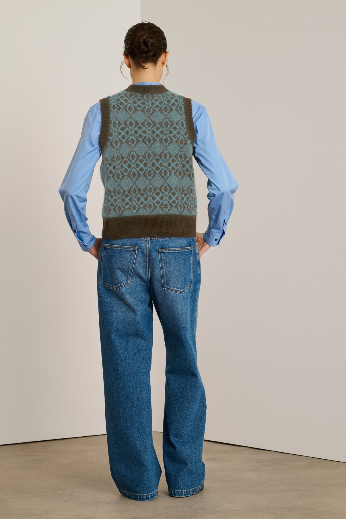 Pull Namaste - Gris/Marron - Laine - Femme vue 2